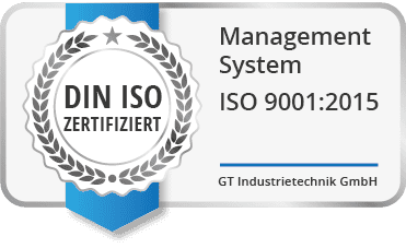 DIN ISO 9001:2015 Zertifizierung der GT Industrietechnik GmbH Zertifiziert nach DIN ISO 9001:2015